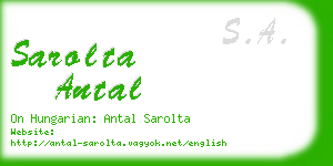 sarolta antal business card